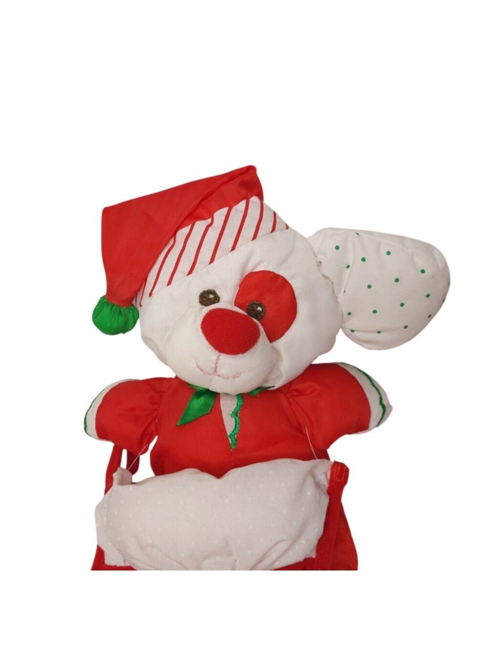 Vintage Fisher-Price Puffalumps 1991 Puppy Christmas Stocking Plush Red & White - Picture 2 of 6